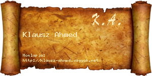 Klausz Ahmed névjegykártya